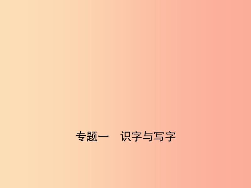 （山东专用）2019年中考语文总复习 第一部分 基础知识积累与运用 专题一 识字与写字（试题部分）课件.ppt_第1页