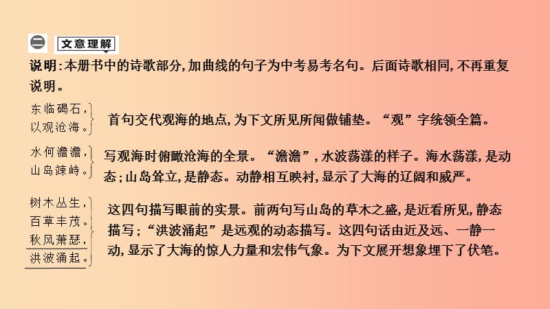 2019年中考语文总复习 第一部分 教材基础自测 七上 古诗文 古代诗歌四首 观沧海课件 新人教版.ppt_第2页