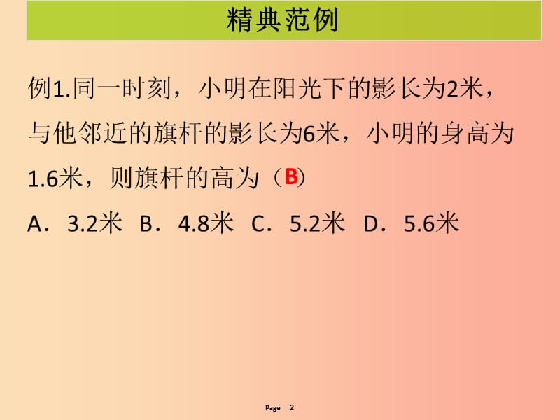 九年级数学下册 第二十九章 投影与视图 第1课时 投影（课堂导练）课件 新人教版.ppt_第2页