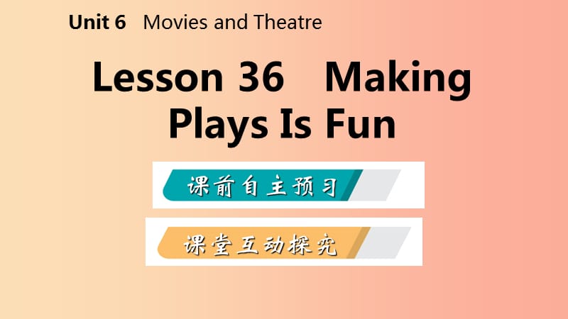 2019年秋九年级英语上册 Unit 6 Movies and Theater Lesson 36 Making Plays Is Fun导学课件 冀教版.ppt_第2页