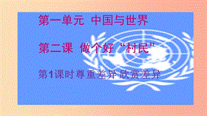 九年級道德與法治下冊 第一單元 中國與世界 第二課 做個好村民 第1框 尊重差異 欣賞差異課件 人民版.ppt