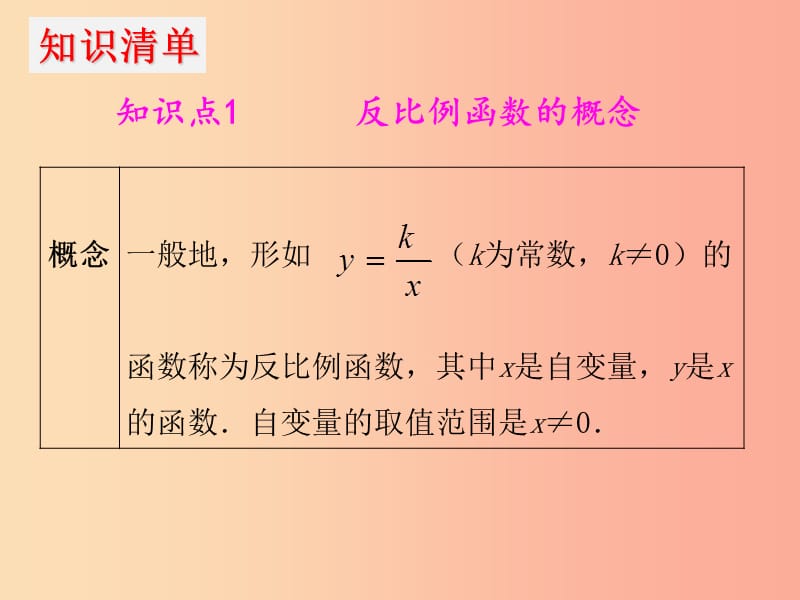 2019年中考数学冲刺总复习 第一轮 横向基础复习 第五单元 函数 第20课 反比例函数课件.ppt_第3页