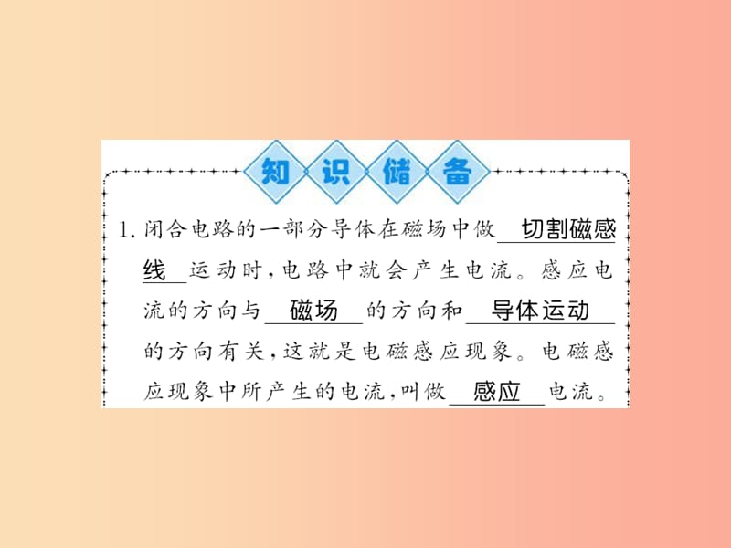 （貴州專用）2019年九年級物理全冊 第18章 第2節(jié) 科學(xué)探究：怎樣產(chǎn)生感應(yīng)電流課件（新版）滬科版.ppt_第1頁