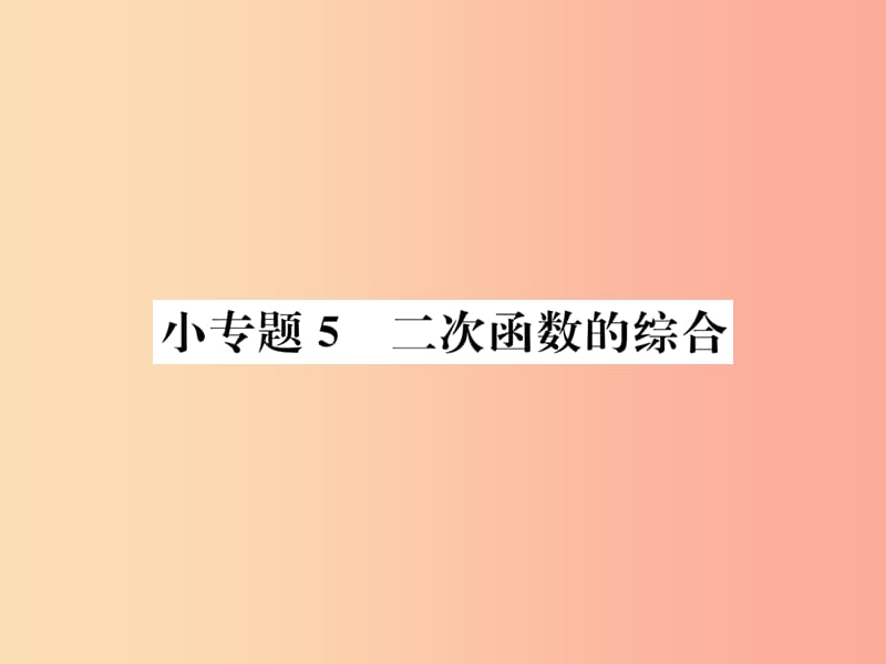 2019年秋九年级数学上册 第二十二章 二次函数 小专题5 二次函数的综合课件 新人教版.ppt_第1页