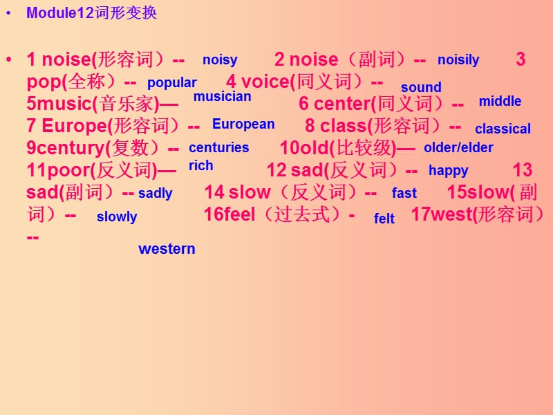 山东省七年级英语下册 Module 12 Western music复习课件（新版）外研版.ppt_第3页