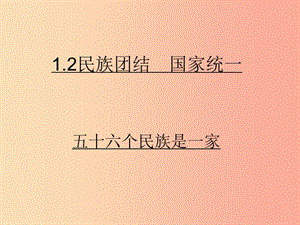 九年級道德與法治上冊 第一單元 認識國情 愛我中華 1.2民族團結(jié) 國家統(tǒng)一課件 粵教版.ppt