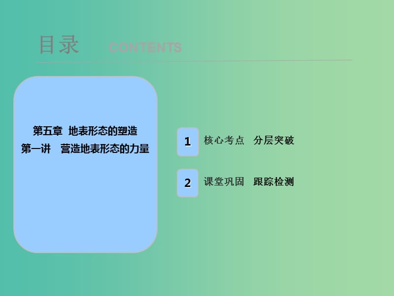 2019屆高考地理一輪復(fù)習(xí) 第五章 地表形態(tài)的塑造 第一講 營造地表形態(tài)的力量課件 新人教版.ppt_第1頁