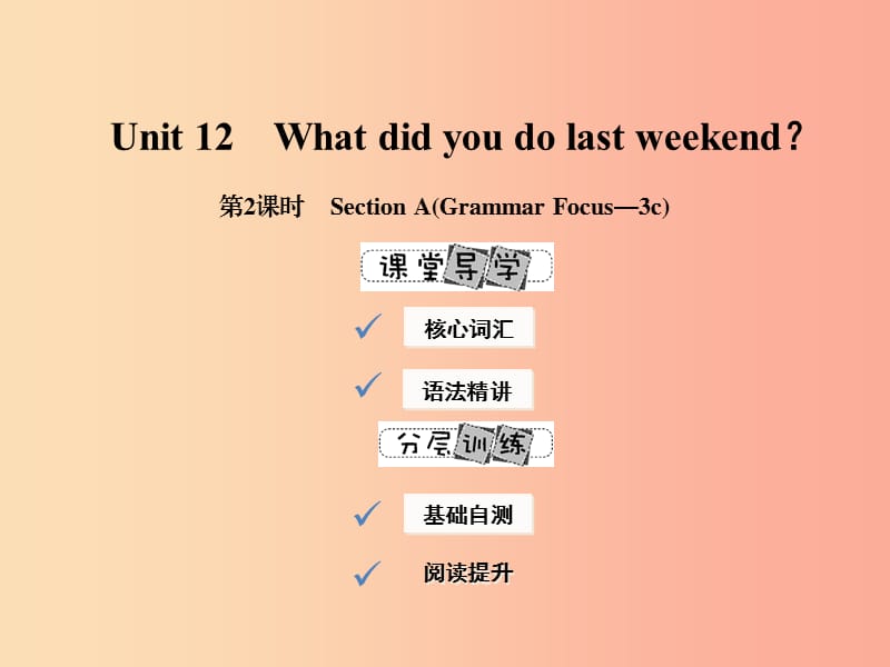 七年级英语下册 Unit 12 What did you do last weekend（第2课时）Section A（Grammar Focus-3c） 新人教版.ppt_第1页