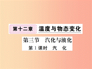 九年級物理全冊 第十二章 第三節(jié) 汽化與液化（第1課時 汽化）習題課件 （新版）滬科版.ppt