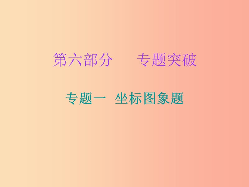 2019中考化学必备复习 第六部分 专题突破 专题一 坐标图象题课件.ppt_第1页