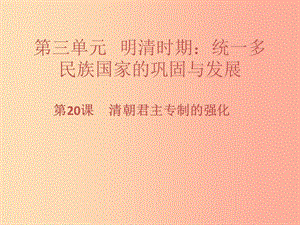 七年級歷史下冊 第三單元 明清時期：統(tǒng)一多民族國家的鞏固與發(fā)展 第20課 清朝君主專制的強(qiáng)化習(xí)題 新人教版.ppt