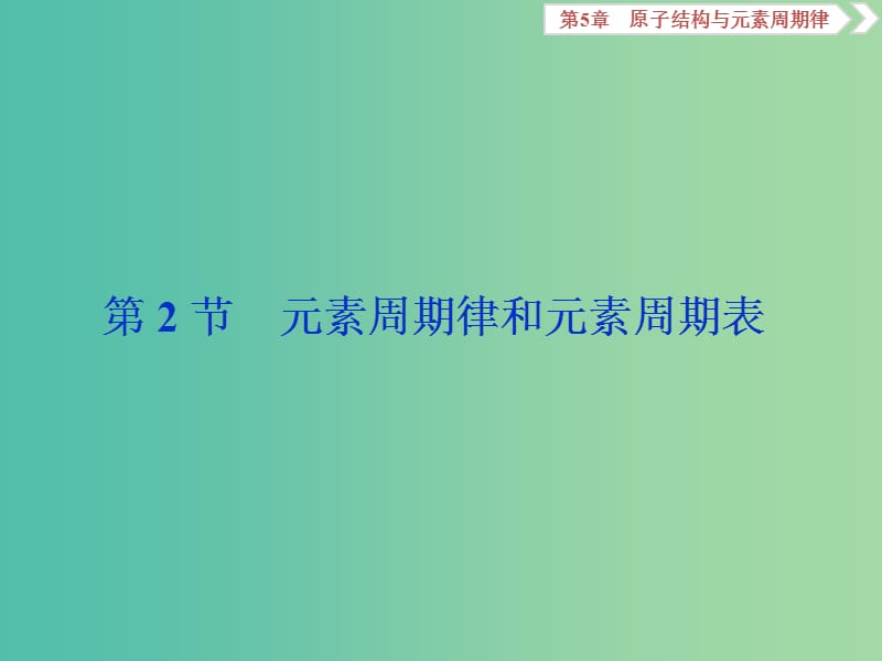 2019屆高考化學(xué)一輪復(fù)習(xí) 第5章 原子結(jié)構(gòu)與元素周期律 第2節(jié) 元素周期律和元素周期表課件 魯科版.ppt_第1頁