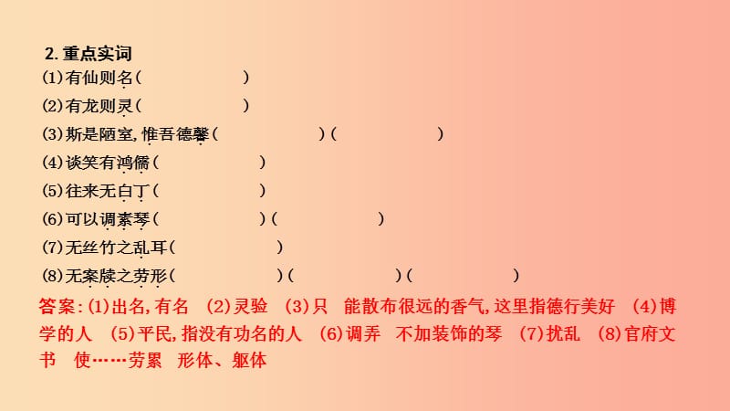 2019年中考语文总复习 第一部分 教材基础自测 七下 古诗文 短文两篇 陋室铭课件 新人教版.ppt_第2页