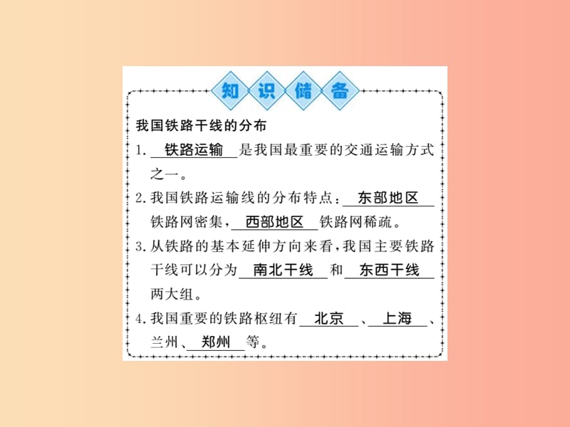 2019年八年级地理上册 第四章 第一节 交通运输（第2课时）习题课件 新人教版.ppt_第2页