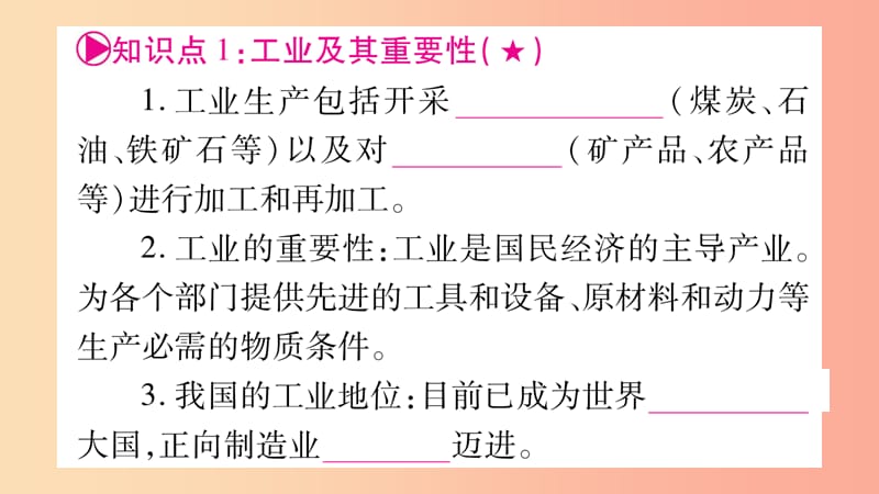 （人教通用）2019中考地理总复习 八上 第4章 中国的经济发展第2课时课件.ppt_第3页