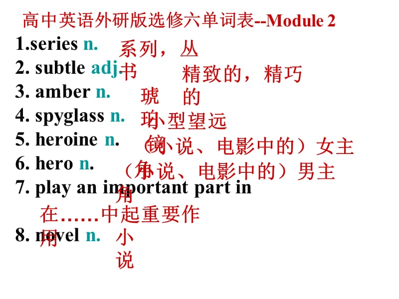 外研版选修六Module2单词.ppt_第1页