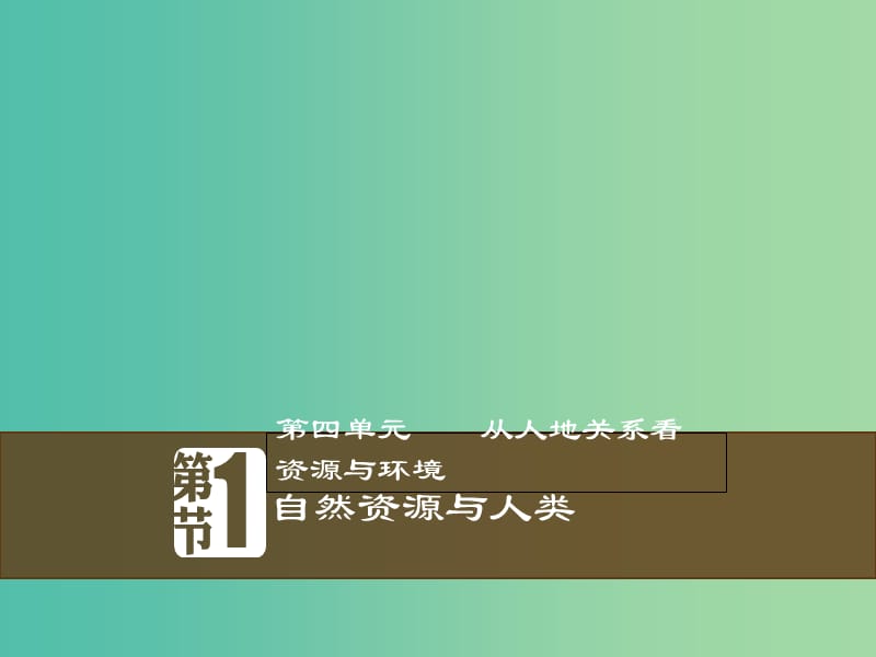 2018-2019版高中地理 第四单元 从人地关系看资源与环境 4.1 自然资源与人类课件 鲁教版必修1.ppt_第1页