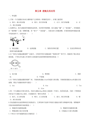 2018-2019學(xué)年八年級物理上冊 第五章 透鏡及其應(yīng)用單元綜合檢測題 （新版）新人教版.doc