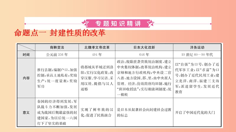 山东省2019年中考历史复习 题型突破 专题六 中外历史上的重大改革课件.ppt_第2页