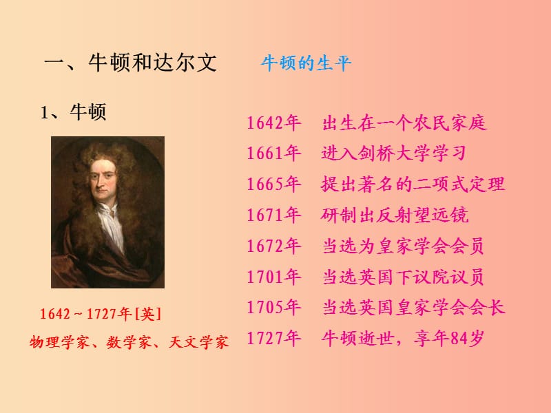 2019秋九年级历史上册 第七单元 第二次工业革命和近代科学文化 第25课 近代科学文化教学课件 中华书局版.ppt_第2页