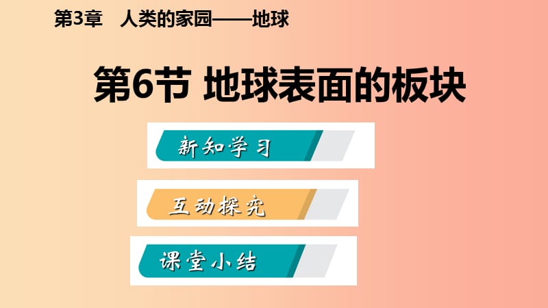 2019年秋七年级科学上册 第3章 人类的家园—地球（地球与宇宙）3.6 地球表面的板块导学课件（新版）浙教版.ppt_第2页