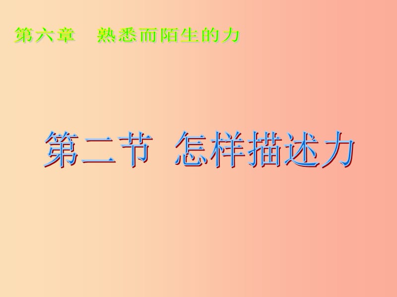 八年級物理全冊 6.2怎樣描述力課件 （新版）滬科版.ppt_第1頁