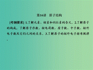 2019屆高考歷史一輪復(fù)習(xí) 第16講 原子結(jié)構(gòu)課件 新人教版.ppt