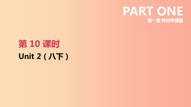 江蘇省2019年中考英語一輪復(fù)習(xí) 第一篇 教材梳理篇 第10課時 Unit 2（八下）課件 牛津版.ppt_第1頁