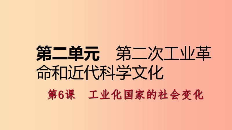 九年级历史下册 第二单元 第二次工业革命和近代科学文化 第6课 工业化国家的社会变化课件 新人教版.ppt_第1页