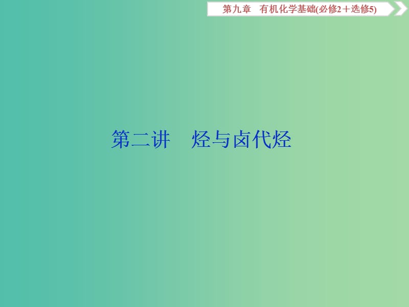 2019版高考化學(xué)一輪復(fù)習(xí) 第九章 有機(jī)化學(xué)基礎(chǔ)（必考+選考）第二講 烴與鹵代烴課件.ppt_第1頁