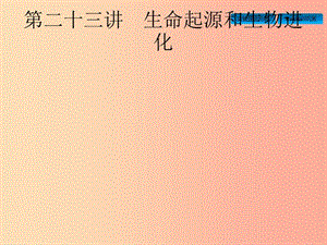 甘肅省2019年中考生物總復(fù)習(xí) 第七單元 生物圈中生命的延續(xù)和發(fā)展 第二十三講 生命起源和生物進(jìn)化.ppt