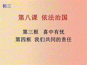 九年級政治全冊 第三單元 法治時代 第八課 依法治國 第3-4框 喜中有憂 我們共同的責(zé)任課件 人民版.ppt