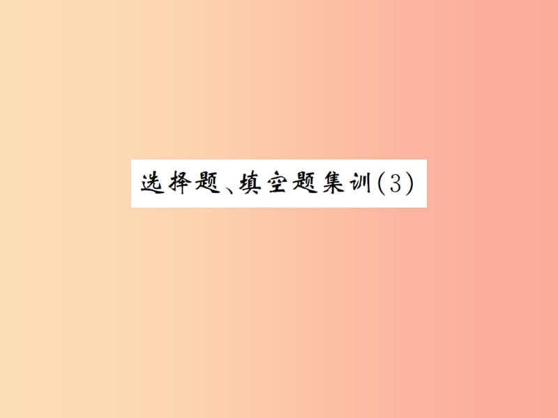 2019年中考数学复习 选择题、填空题集训（3）课件.ppt_第1页