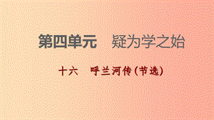 2019-2020九年级语文下册 第四单元 16 呼兰河传(节选)习题课件 苏教版.ppt