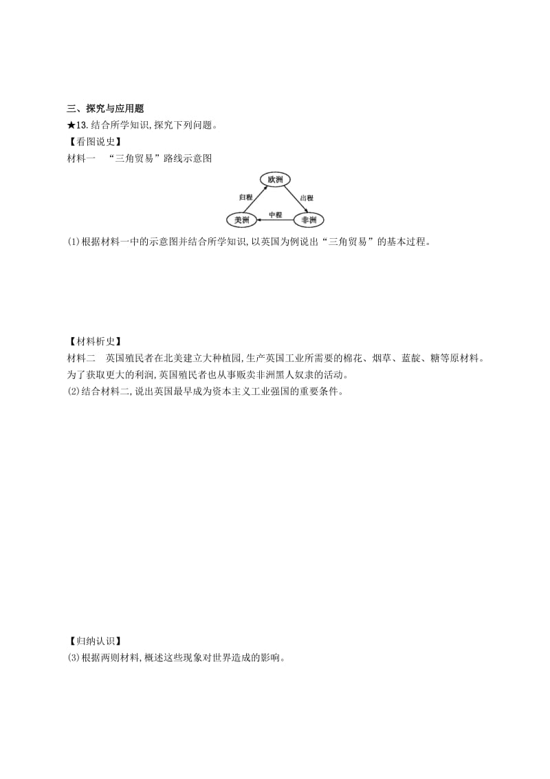 2018-2019学年九年级历史上册 第五单元 步入近代 第16课 早期殖民掠夺知能演练提升 新人教版.doc_第3页