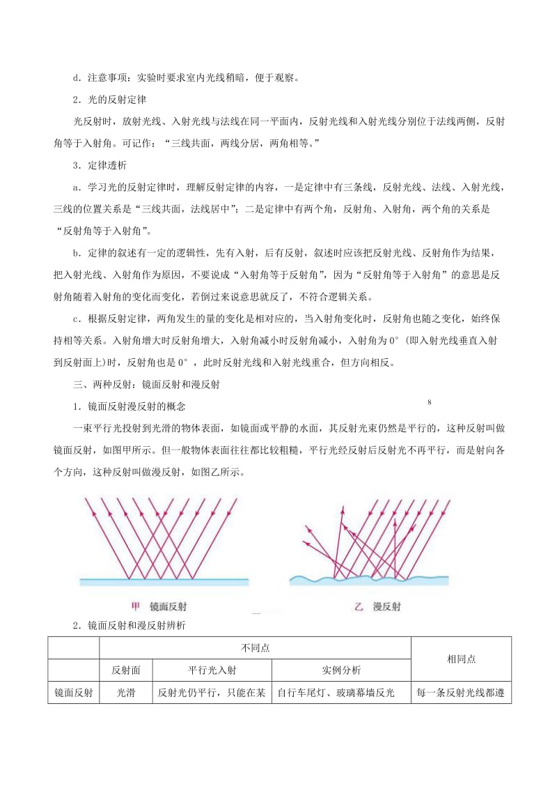 2018-2019学年八年级物理上册 4.2光的反射习题（含解析）（新版）新人教版.doc_第2页