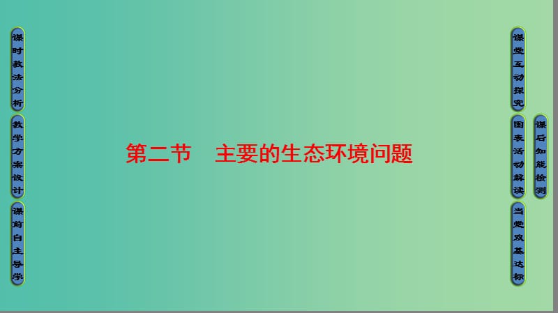 2018版高中地理 第三章 生态环境保护 第2节 主要的生态环境问题课件 湘教版选修6.ppt_第1页