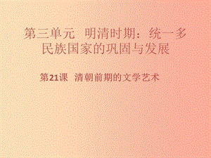 七年級歷史下冊 第三單元 明清時期：統(tǒng)一多民族國家的鞏固與發(fā)展 第21課 清朝前期的文學藝術習題 新人教版.ppt