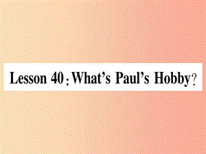 2019秋八年級英語上冊 Unit 7 Enjoy Your Hobby Lesson 40 What’s Paul’s Hobby課件（新版）冀教版.ppt