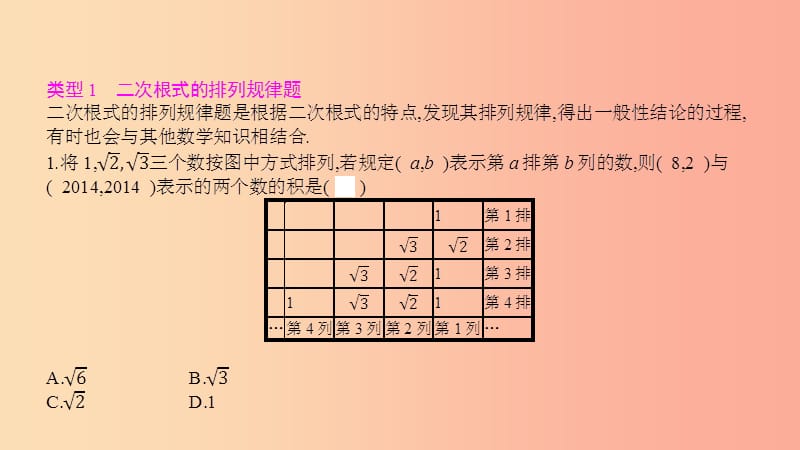 2019年春八年级数学下册第16章二次根式小专题一二次根式的规律探究课件新版沪科版.ppt_第3页