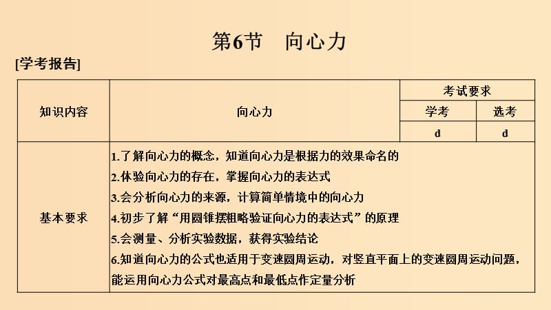 （浙江專用）2018-2019學(xué)年高中物理 第五章 曲線運(yùn)動(dòng) 第6節(jié) 向心加速度課件 新人教版必修2.ppt_第1頁(yè)