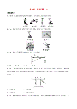 2019屆中考物理 第九章 簡單機(jī)械 功復(fù)習(xí)練習(xí).doc