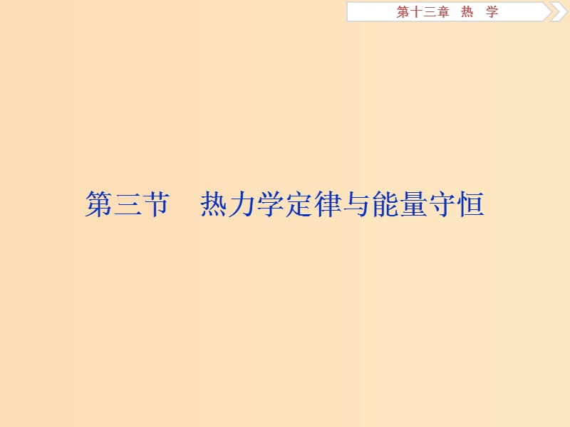 （江蘇專用）2020版高考物理大一輪復習 第十三章 熱學 第三節(jié) 熱力學定律與能量守恒課件.ppt_第1頁