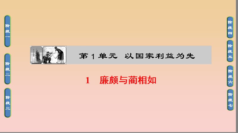 2017-2018學(xué)年高中語(yǔ)文 第一單元 以國(guó)家利益為先 1 廉頗與藺相如課件 魯人版選修《史記選讀》.ppt_第1頁(yè)