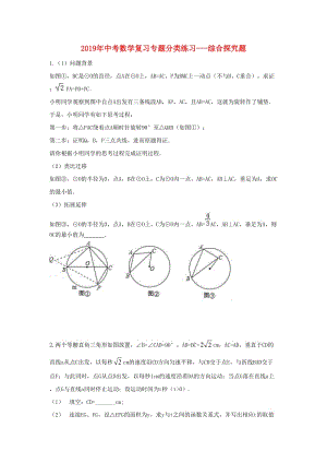 2019年中考數(shù)學專題復習 分類練習 綜合探究題.doc