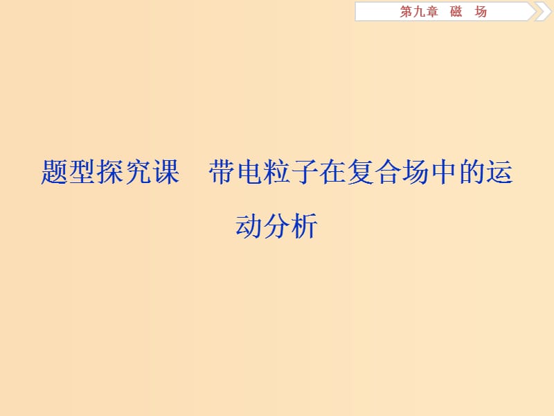 （江苏专用）2020版高考物理大一轮复习 第九章 磁场 题型探究课 带电粒子在复合场中的运动分析课件.ppt_第1页