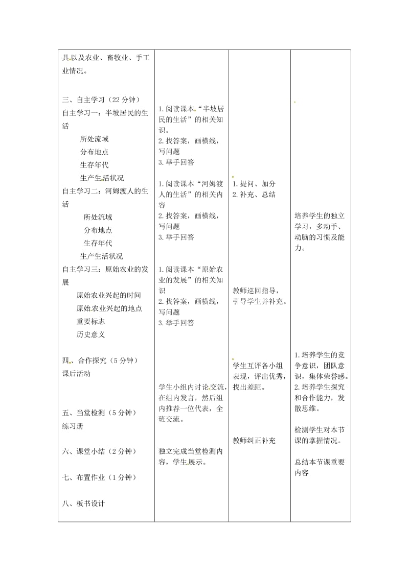 2019版七年级历史上册 第2课 原始农耕生活教案 新人教版.doc_第2页