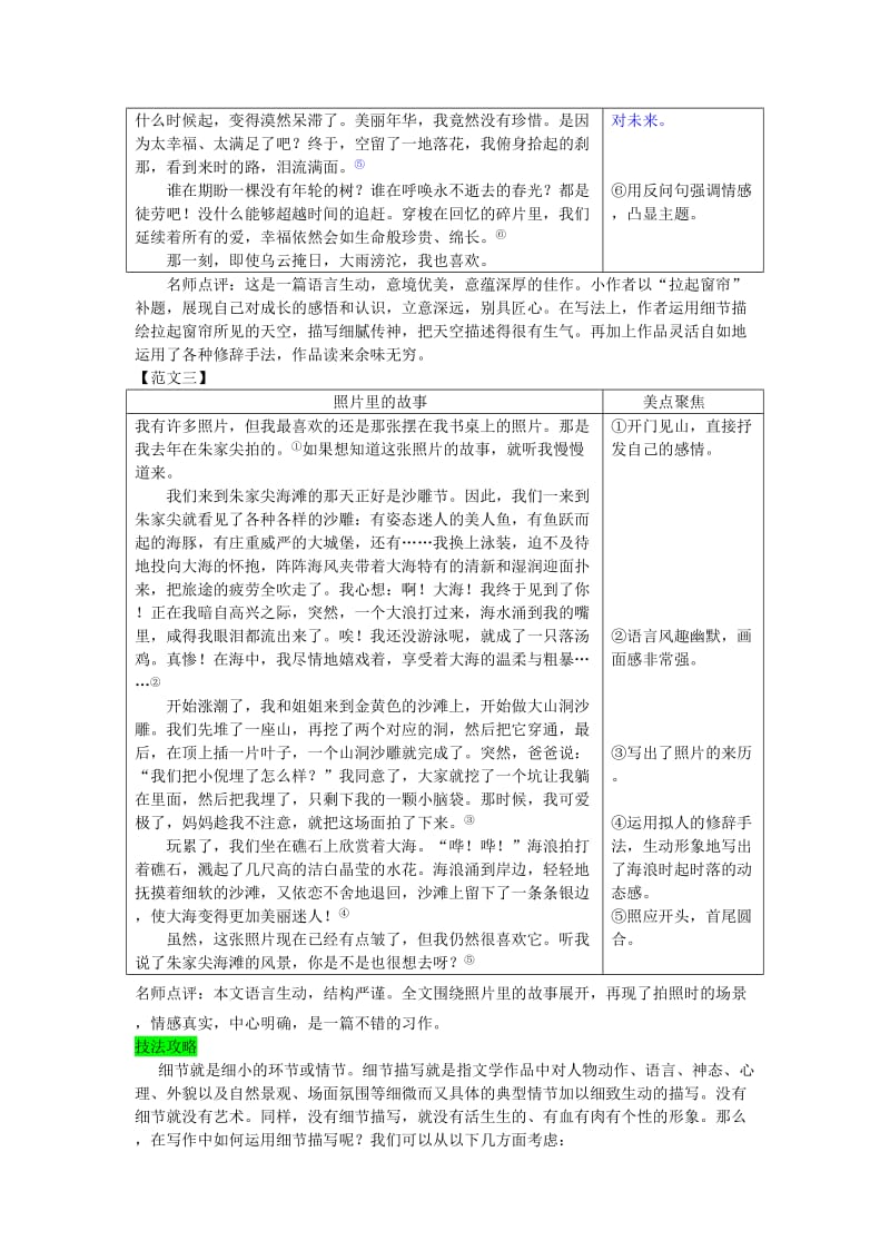 七年级语文下册 第三单元 写作 抓住细节教案 新人教版.doc_第3页