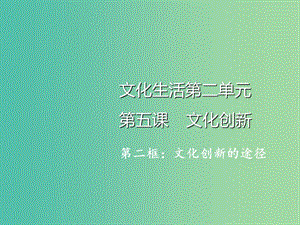 高中政治 5.2文化創(chuàng)新的途徑課件 新人教版必修3.ppt