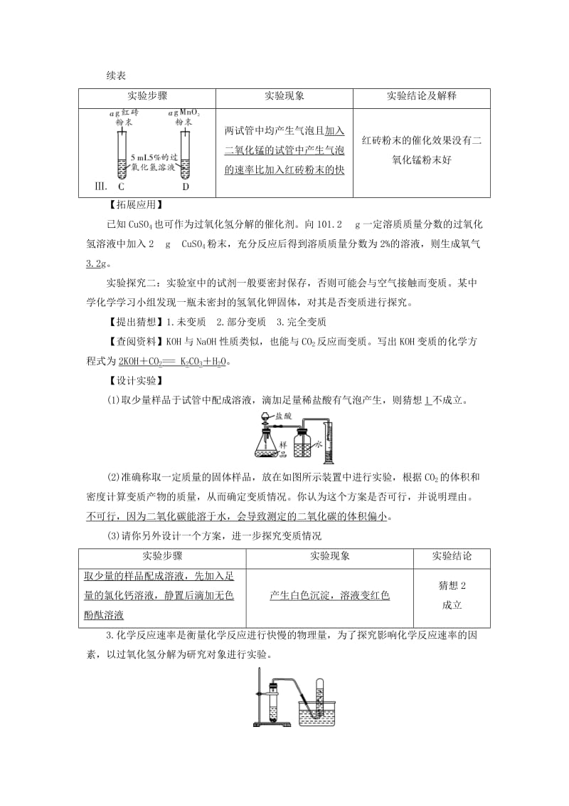 中考化学 第2部分 专题综合强化 专题5 实验探究题 类型5 有关影响因素的探究(含催化剂及催化作用)真题精练.doc_第2页